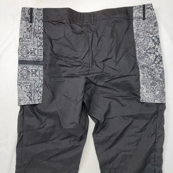 Puma Les Benjamins Black Pants Gray Print Zip Cover Over Pockets Track Size XL + - Picture 5 of 9
